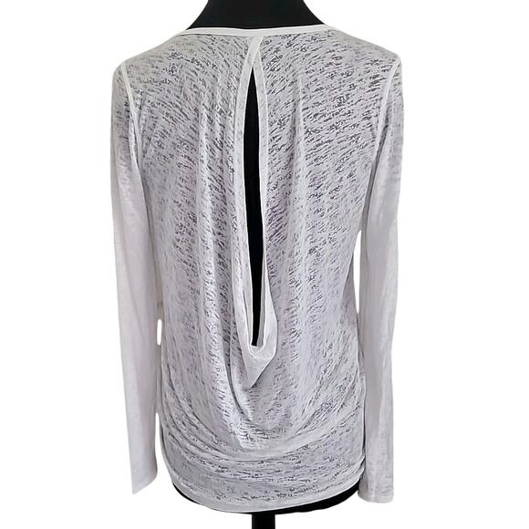 Lululemon Women’s Low-Key Burnout Long Sleeve Top M Open Back Spacedye White EUC - Picture 8 of 11